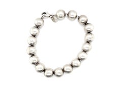 Tiffany & Co. 10mm Ball Bead Hardware Bracelet Sterling Silver