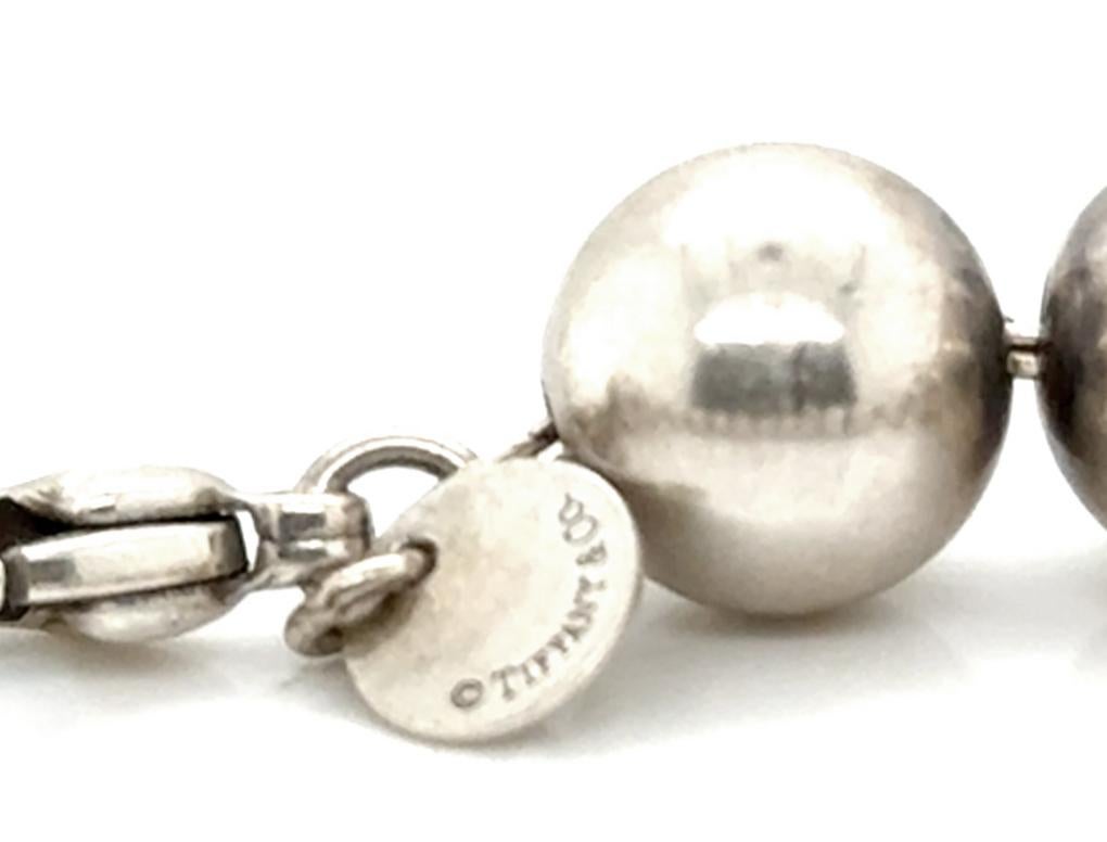 Tiffany & Co. 10mm Ball Bead Hardware Bracelet Sterling Silver In Excellent Condition In Dearborn, MI