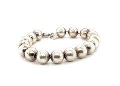 Tiffany & Co. 10mm Ball Bead Hardware Bracelet Sterling Silver