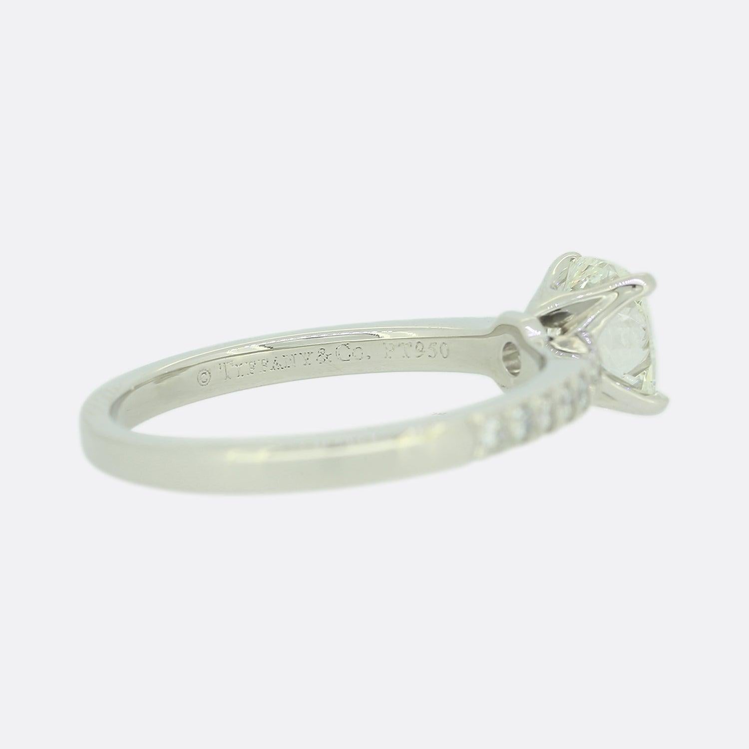 Women's Tiffany & Co. 1.10 Carat Diamond Engagement Ring For Sale