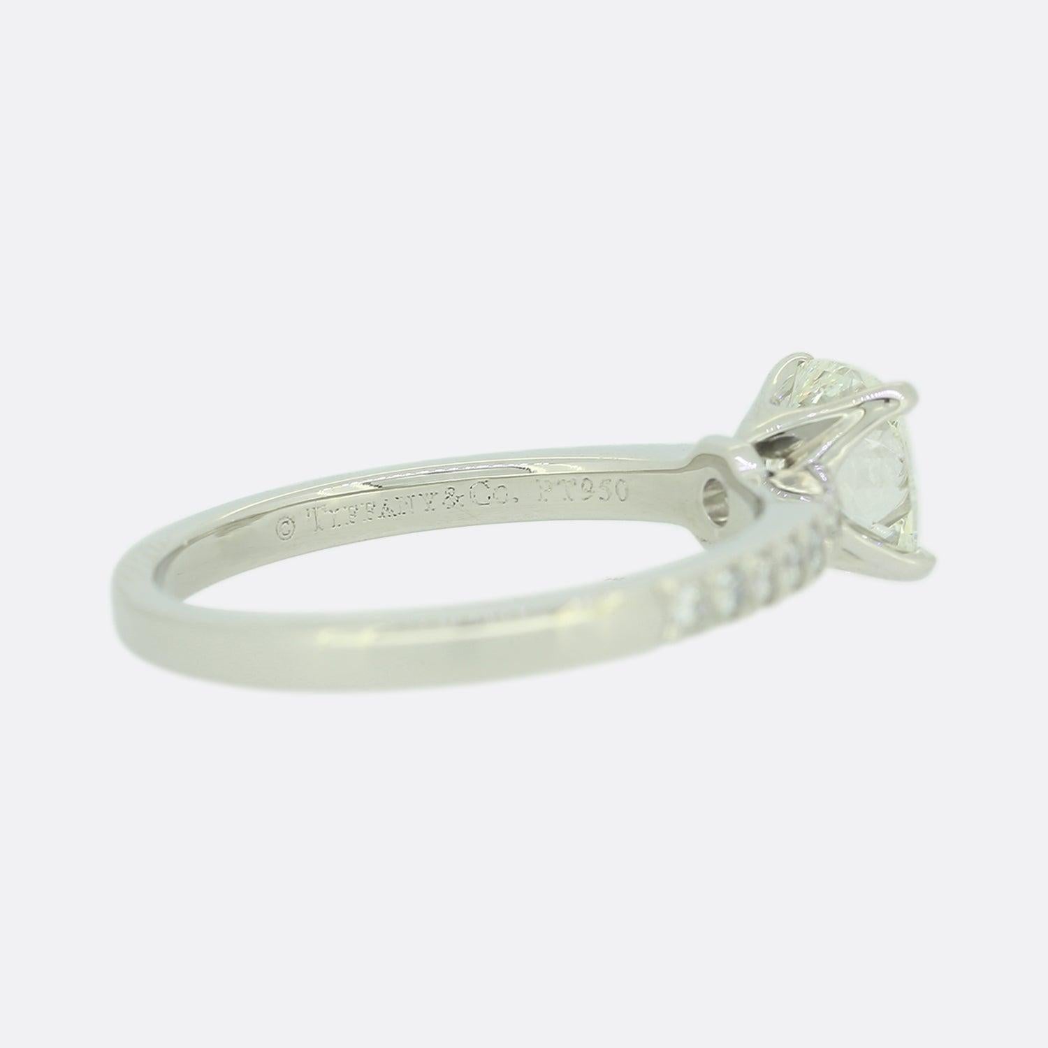 Tiffany & Co. 1.10 Carat Diamond Engagement Ring In Good Condition For Sale In London, GB