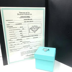 Tiffany & Co 1.10 Carat Round Brilliant Diamond White Platinum Engagement Ring