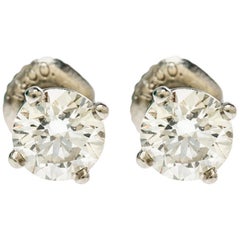 Tiffany & Co. 1.10cttw Solitaire Diamond & Platinum Stud Earrings