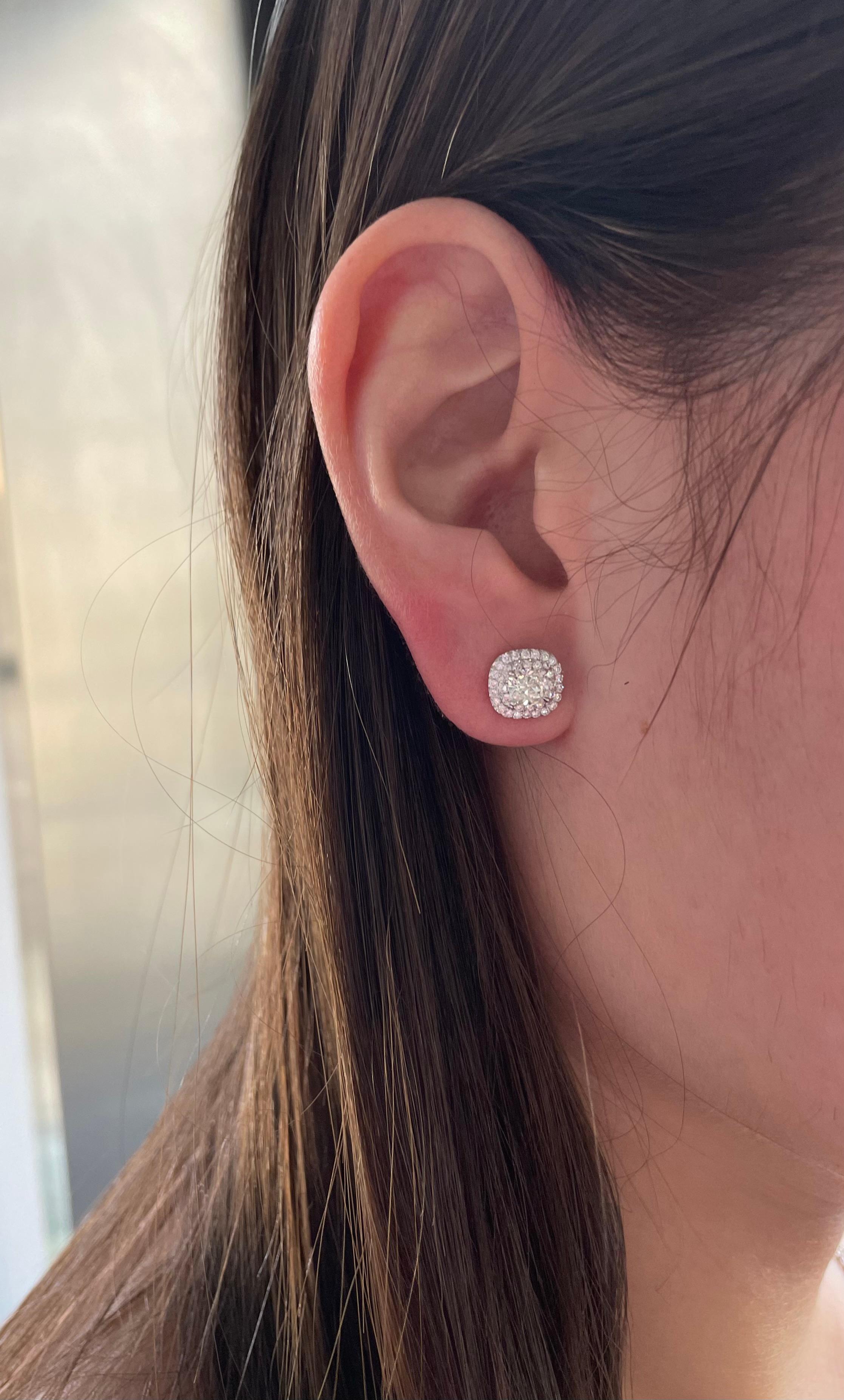 tiffany square diamond earrings