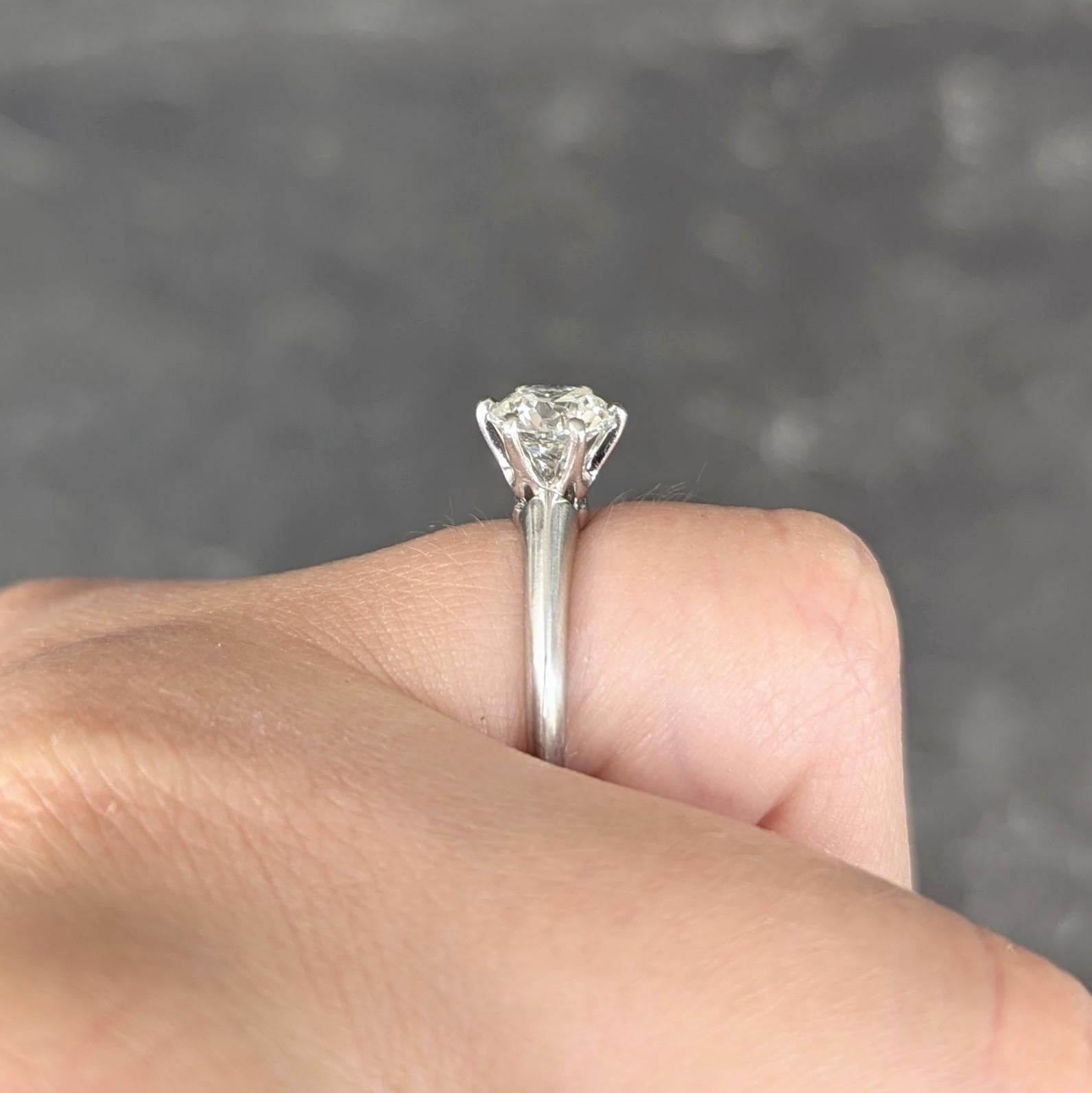 Tiffany & Co. 1.11 Carat Round Diamond Platinum Solitaire Engagement Ring GIA For Sale 3