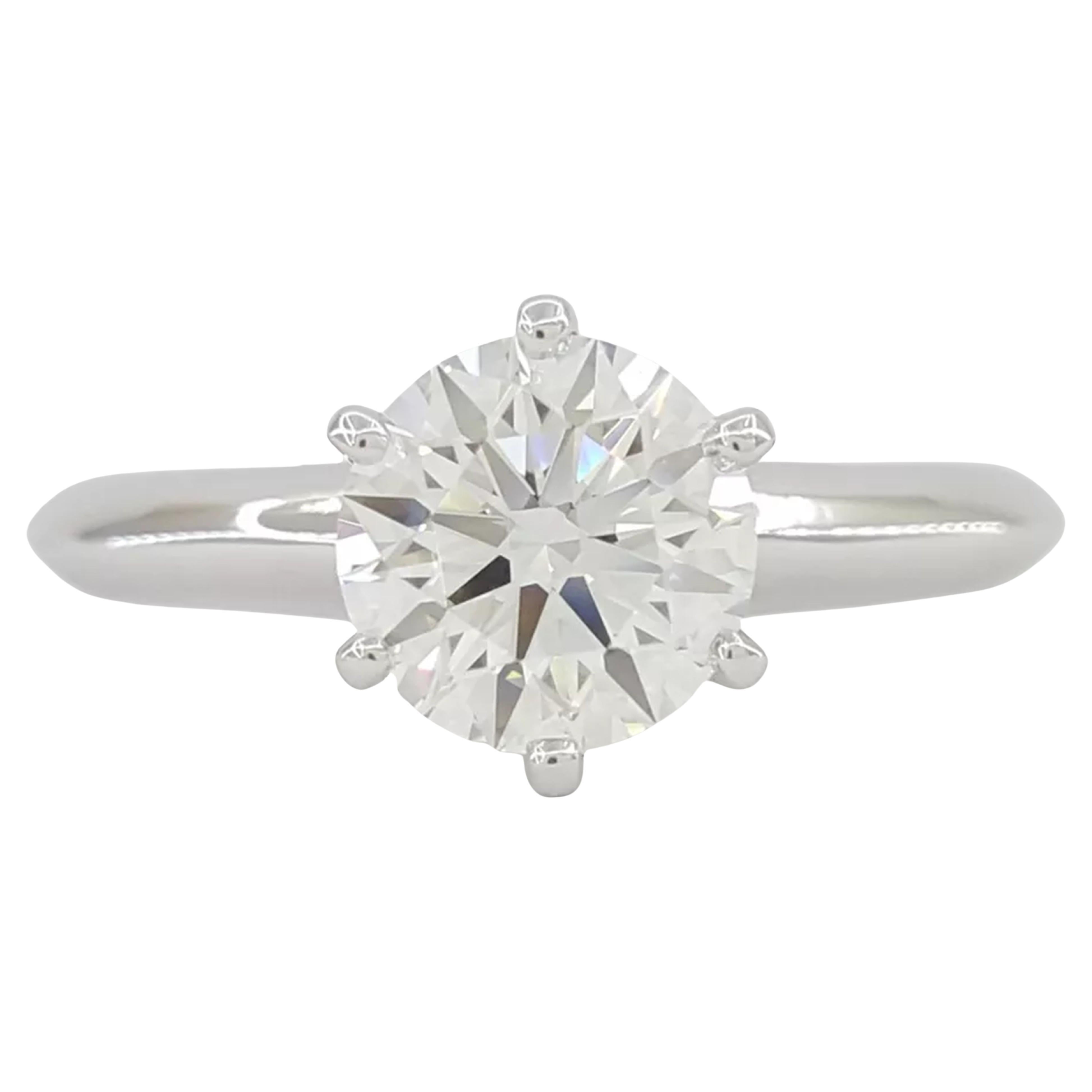 Tiffany & Co. 1.11 ct Platinum Round Brilliant Cut Diamond Solitaire Ring