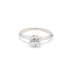 Tiffany & Co 1.12 Carat Old European Cut F VS2 Diamond Platinum Engagement Ring