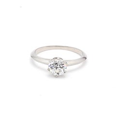 Tiffany & Co 1.12 Carat Old European Cut F VS2 Diamond Platinum Engagement Ring