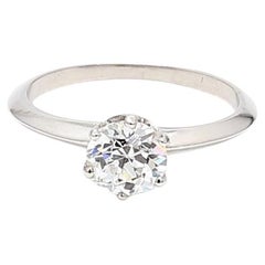 Tiffany & Co 1.12 Carat Old European Cut F VS2 Diamond Platinum Engagement Ring