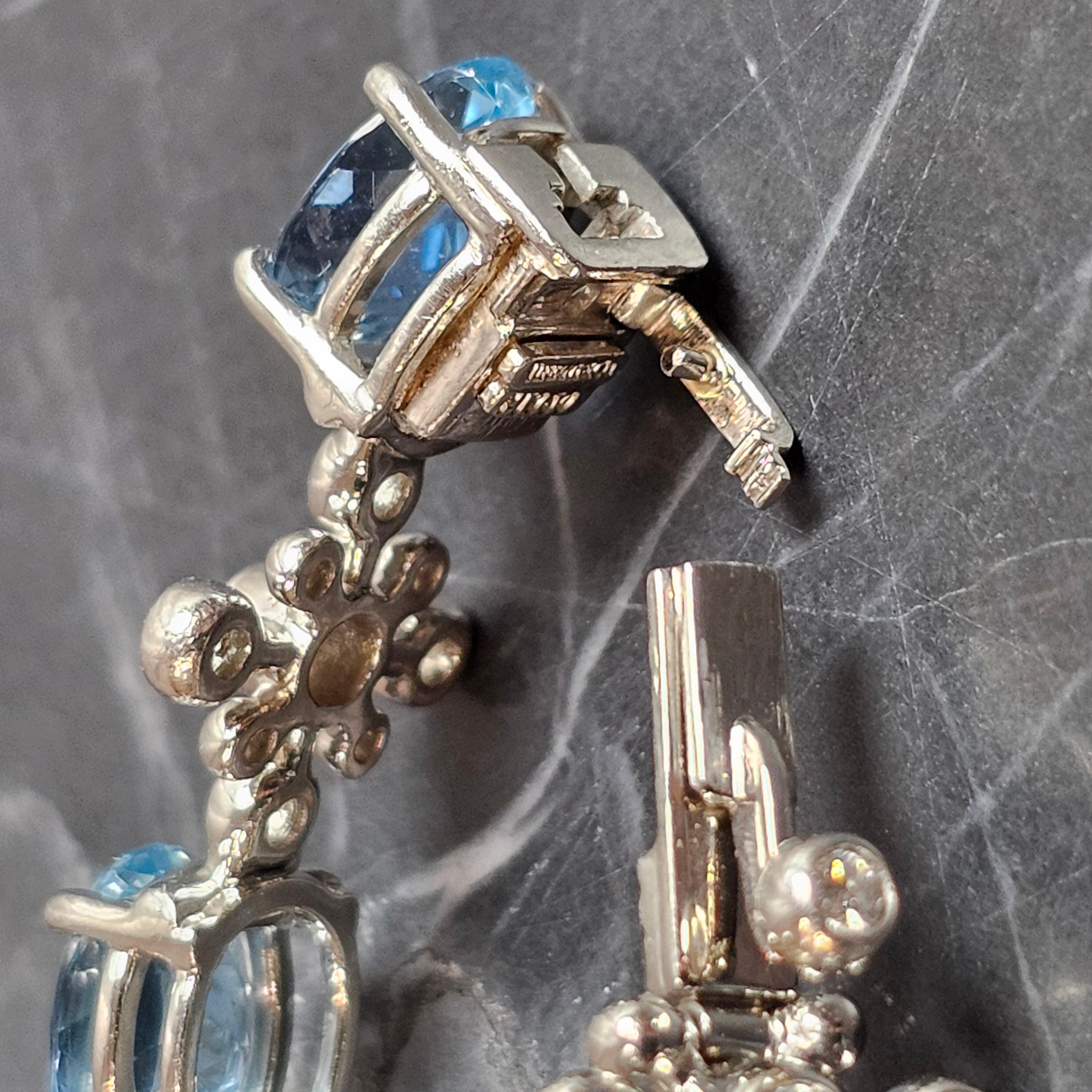 Taille ovale Tiffany & Co. Bracelet flocon de neige en platine, aigue-marine 11,2 carats et diamant 1,05 carat