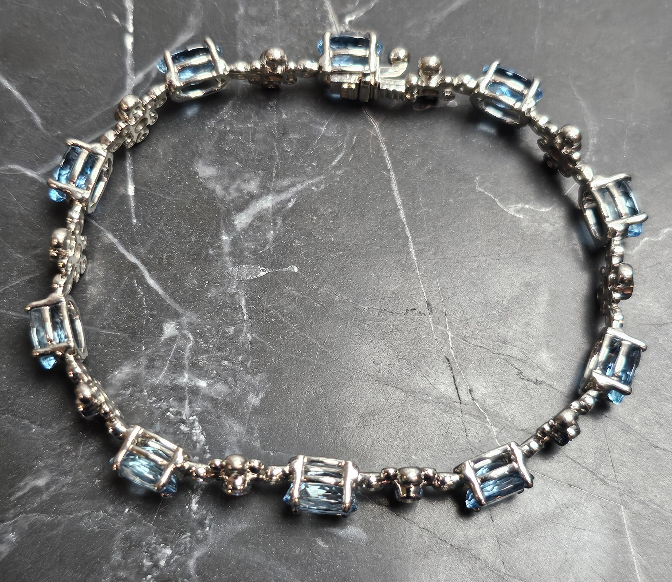 Tiffany & Co. Bracelet flocon de neige en platine, aigue-marine 11,2 carats et diamant 1,05 carat 3