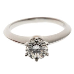 Tiffany & Co. 1.12ct Solitaire Diamond & Platinum Engagement Ring Size 55