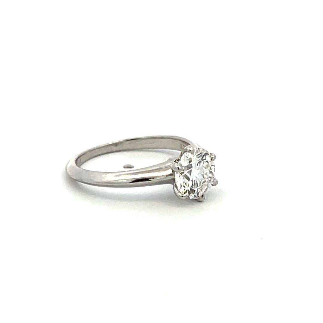 Tiffany & Co 1.13 Carat Round Brilliant G SI1 Diamond Platinum Engagement Ring For Sale 2