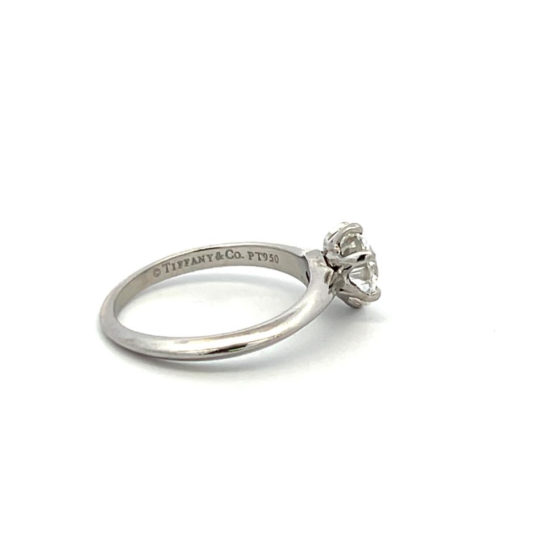 Tiffany & Co 1.13 Carat Round Brilliant G SI1 Diamond Platinum Engagement Ring For Sale 4
