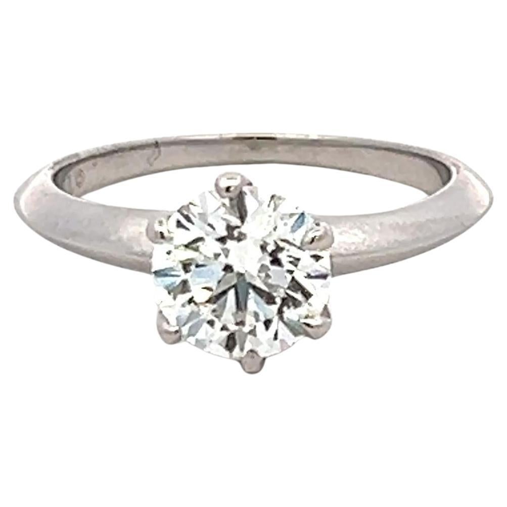 Tiffany & Co 1.13 Carat Round Brilliant G SI1 Diamond Platinum Engagement Ring