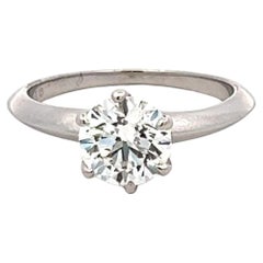 Tiffany & Co 1.13 Carat Round Brilliant G SI1 Diamond Platinum Engagement Ring