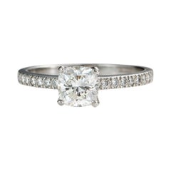 Tiffany & Co. 1.13 Carat Total Diamond Platinum Engagement Ring
