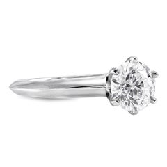 Tiffany & Co. GIA Certified 1.14 Carats Round Brilliant Diamond Solitaire Ring