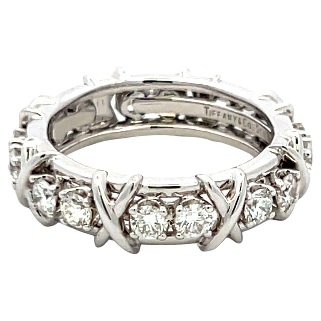 Tiffany & Co 1,14 Karat Runder Brillant F VS1 Diamant Platin Band Ring