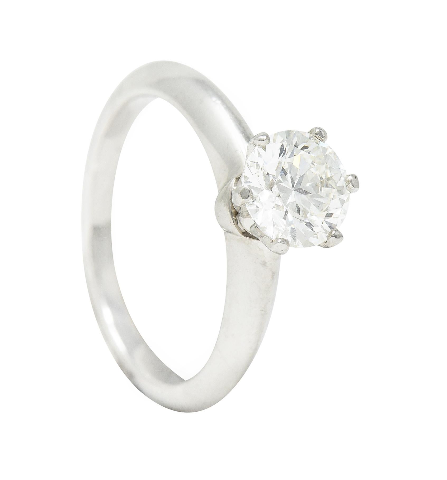 Tiffany & Co. Bague de fianailles solitaire en platine avec diamants de 1,14 carat certifis GIA en vente 5