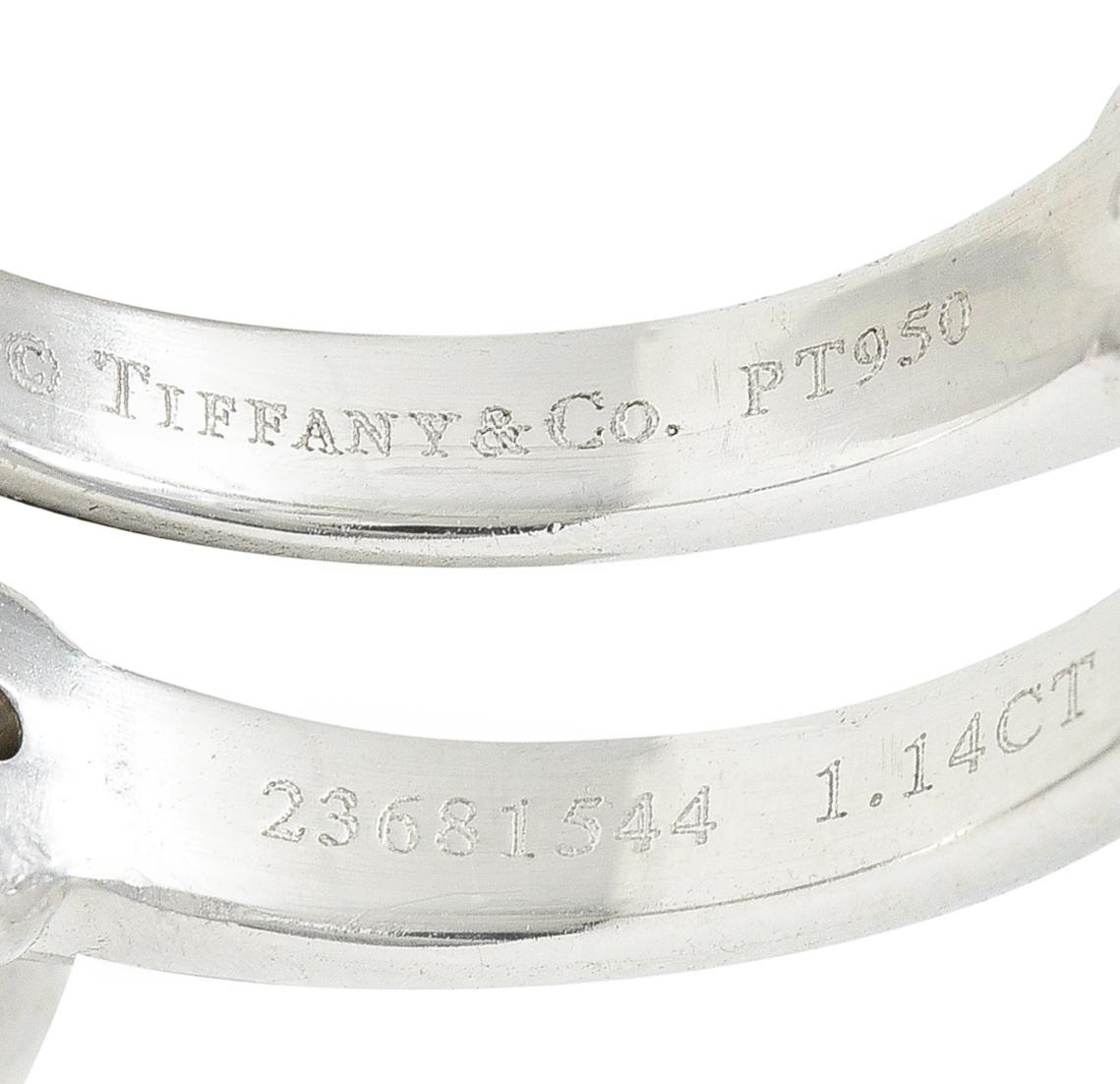 Tiffany & Co. Bague de fianailles solitaire en platine avec diamants de 1,14 carat certifis GIA en vente 1