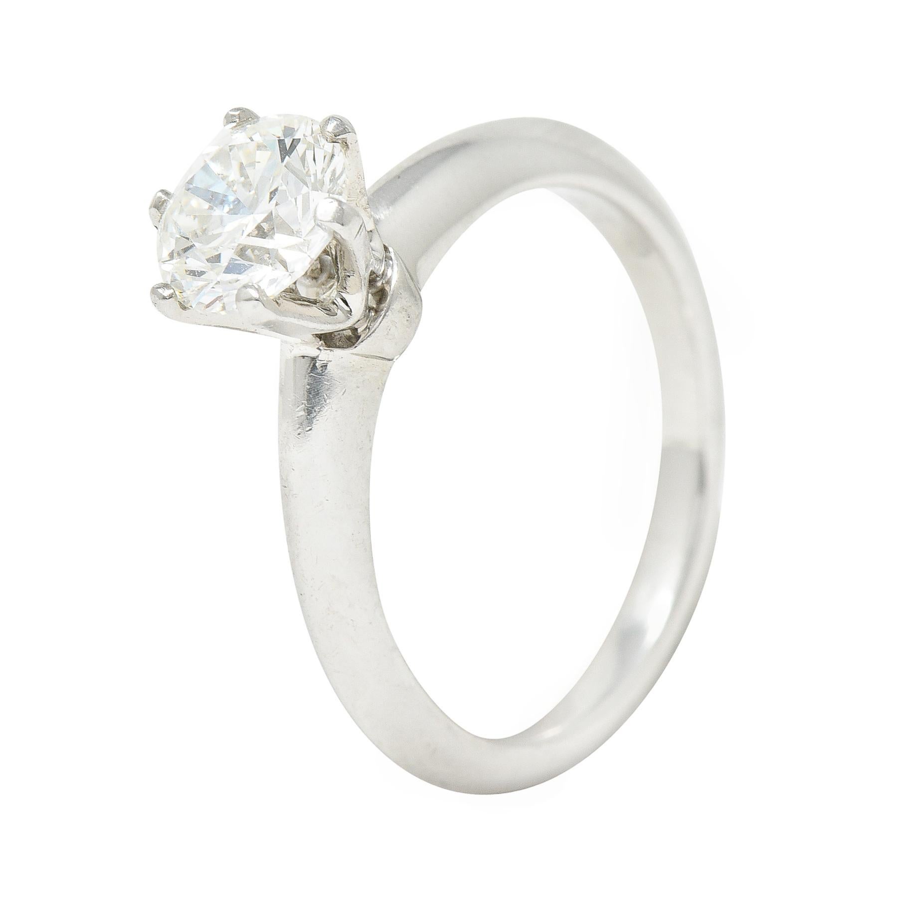 Tiffany & Co. Bague de fianailles solitaire en platine avec diamants de 1,14 carat certifis GIA en vente 2