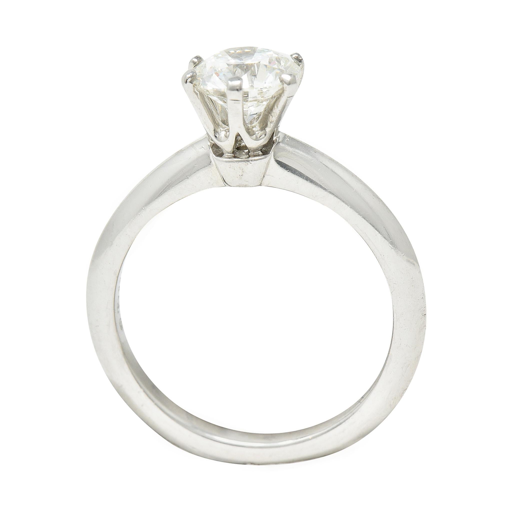Tiffany & Co. Bague de fianailles solitaire en platine avec diamants de 1,14 carat certifis GIA en vente 3