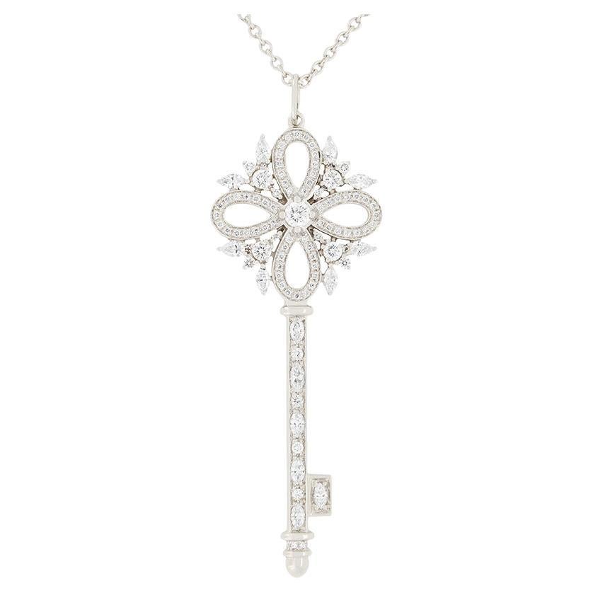 Tiffany & Co 1.14ct Diamond Victoria Key Pendant For Sale