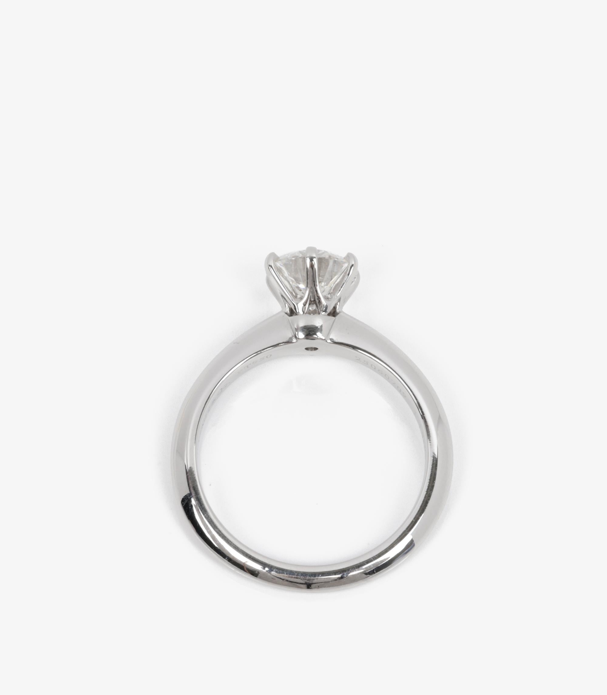 Tiffany & Co. 1.15ct Brilliant Cut Diamond Platinum Ring For Sale 2