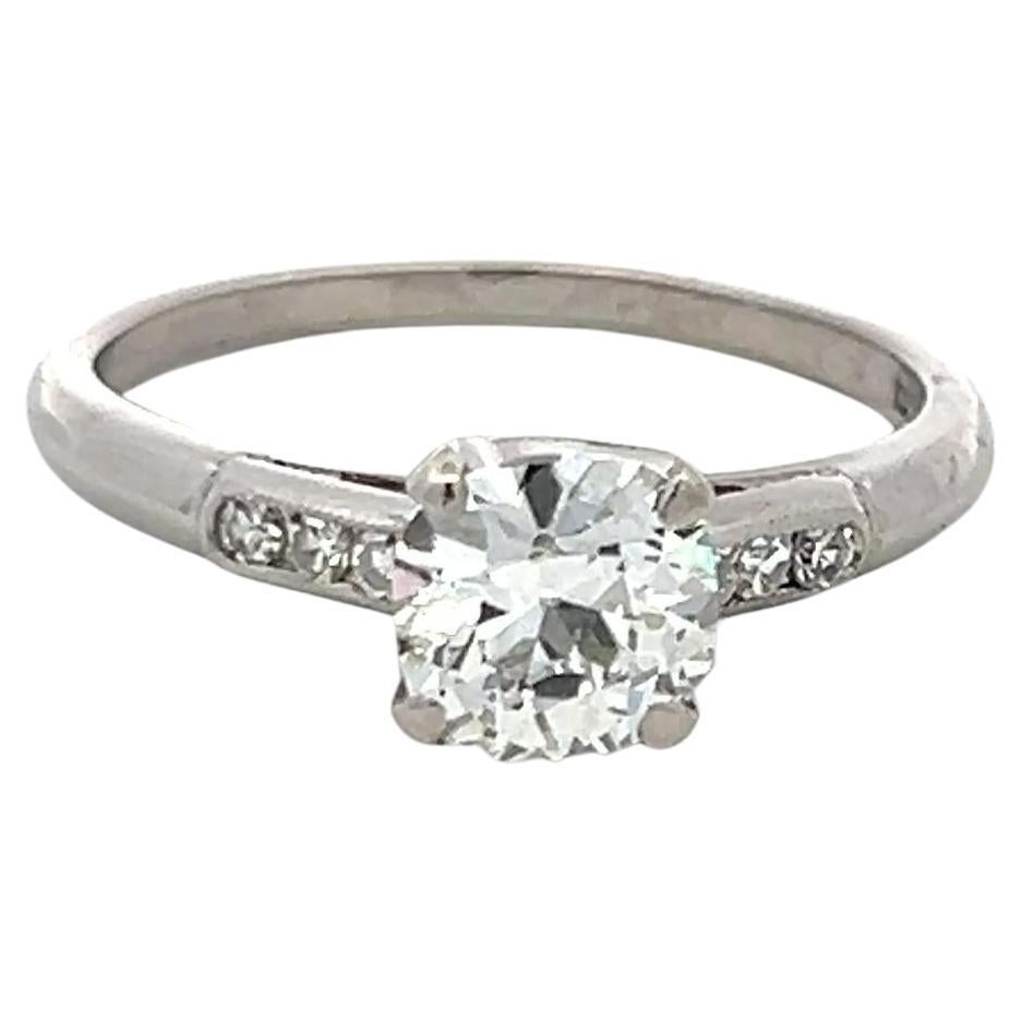 Tiffany 
Co 1.16ct Old Miner Cut Diamond Platinum Vintage Engagement Ring For Sale