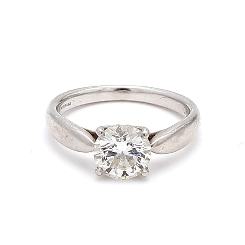 Tiffany & Co 1.18 Carat Round Brilliant H IF Diamond Platinum Engagement Ring For Sale 4