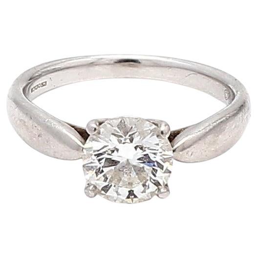 Tiffany & Co 1.18 Carat Round Brilliant H IF Diamond Platinum Engagement Ring For Sale