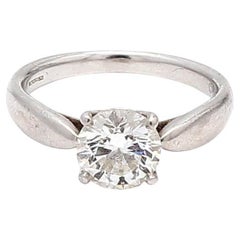 Tiffany & Co 1.18 Carat Round Brilliant H IF Diamond Platinum Engagement Ring