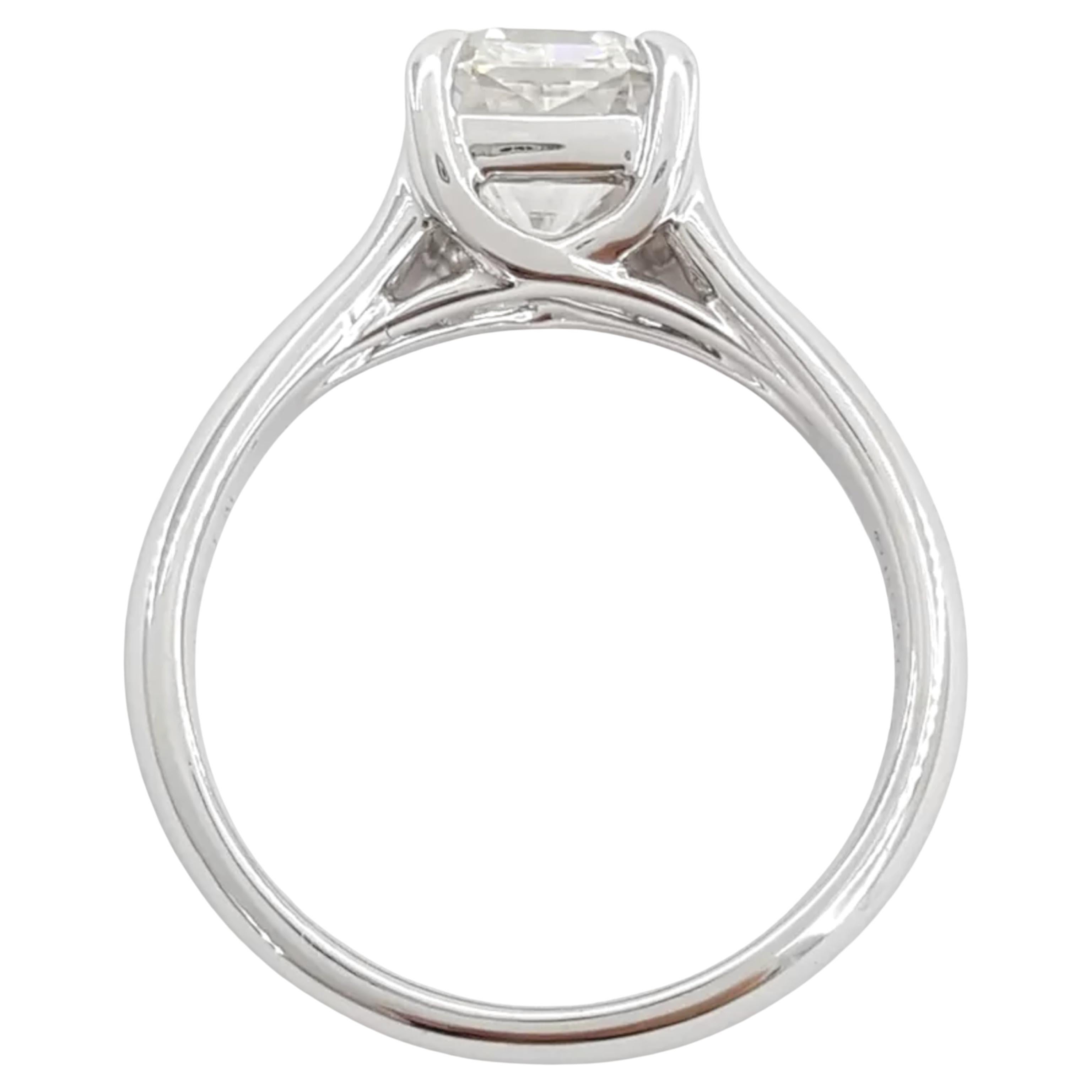 Radiant Cut Tiffany & Co. 1.19 ct Platinum Lucida Square Brilliant Cut Diamond Ring For Sale