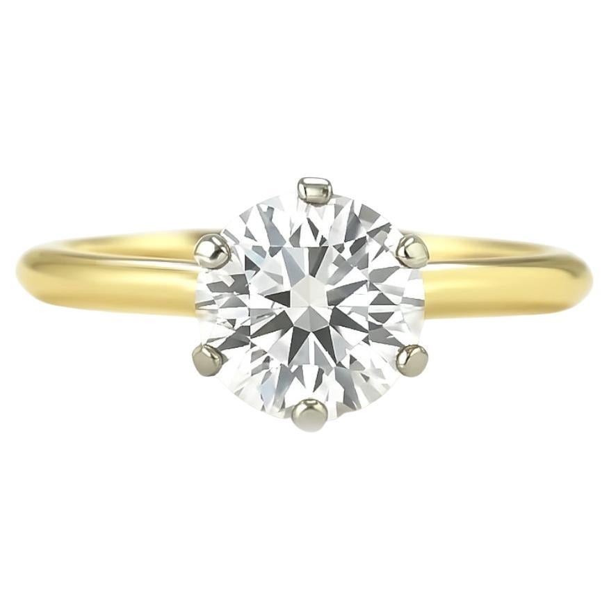 Tiffany & Co. 1.19ct Round Brilliant Diamond Solitaire Ring in 18k & Plat