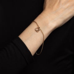 Tiffany & Co. Open Heart Bracelet 18k Rose Gold Estate Fine Jewelry Peretti
