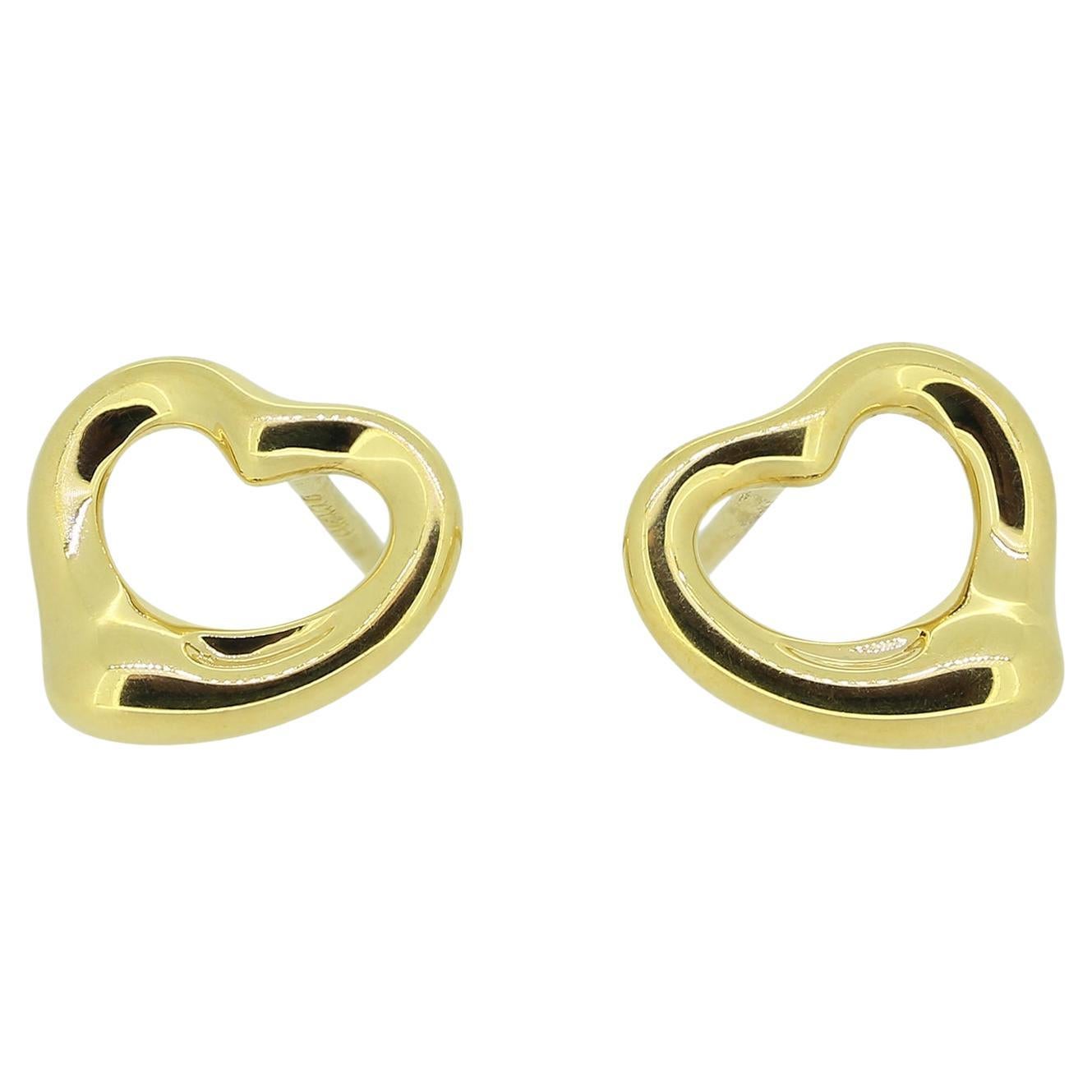 Tiffany & Co. 11mm Open Heart Earrings For Sale
