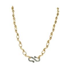 Tiffany & Co 1.20 Carat Diamond Yellow Gold Platinum Swirl Link Necklace