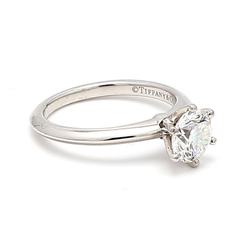 Brilliant Cut Tiffany & Co 1.20 Carat Round Brilliant Diamond Platinum Engagement Ring For Sale