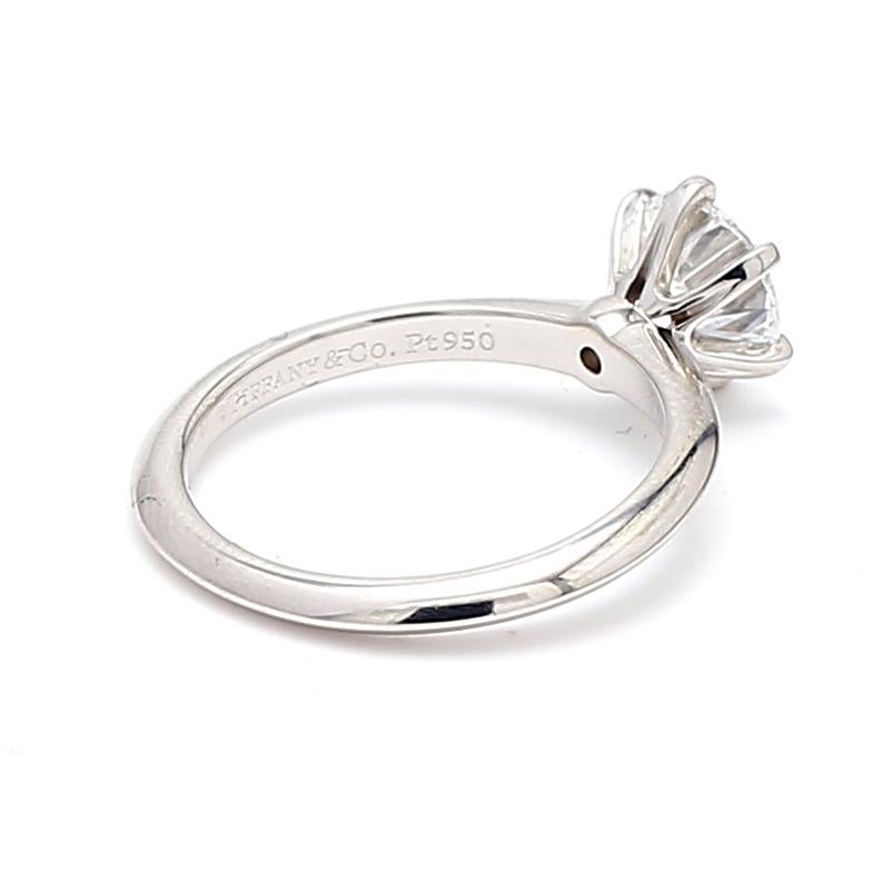 Tiffany & Co Verlobungsring aus Platin mit 1,20 Karat rundem Brillanten F VS1 Diamant im Zustand „Gut“ im Angebot in New York, NY