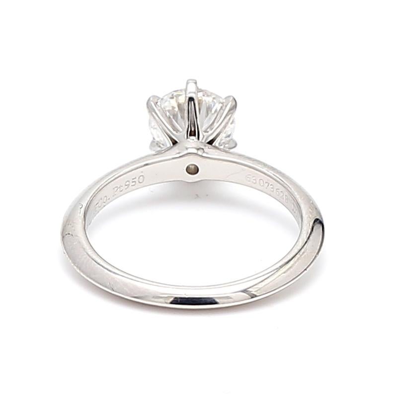 Tiffany & Co Verlobungsring aus Platin mit 1,20 Karat rundem Brillanten F VS1 Diamant Damen im Angebot