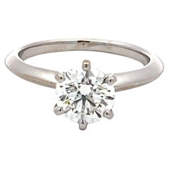 Tiffany & Co Verlobungsring aus Platin mit 1,20 Karat rundem Brillanten F VS1 Diamant