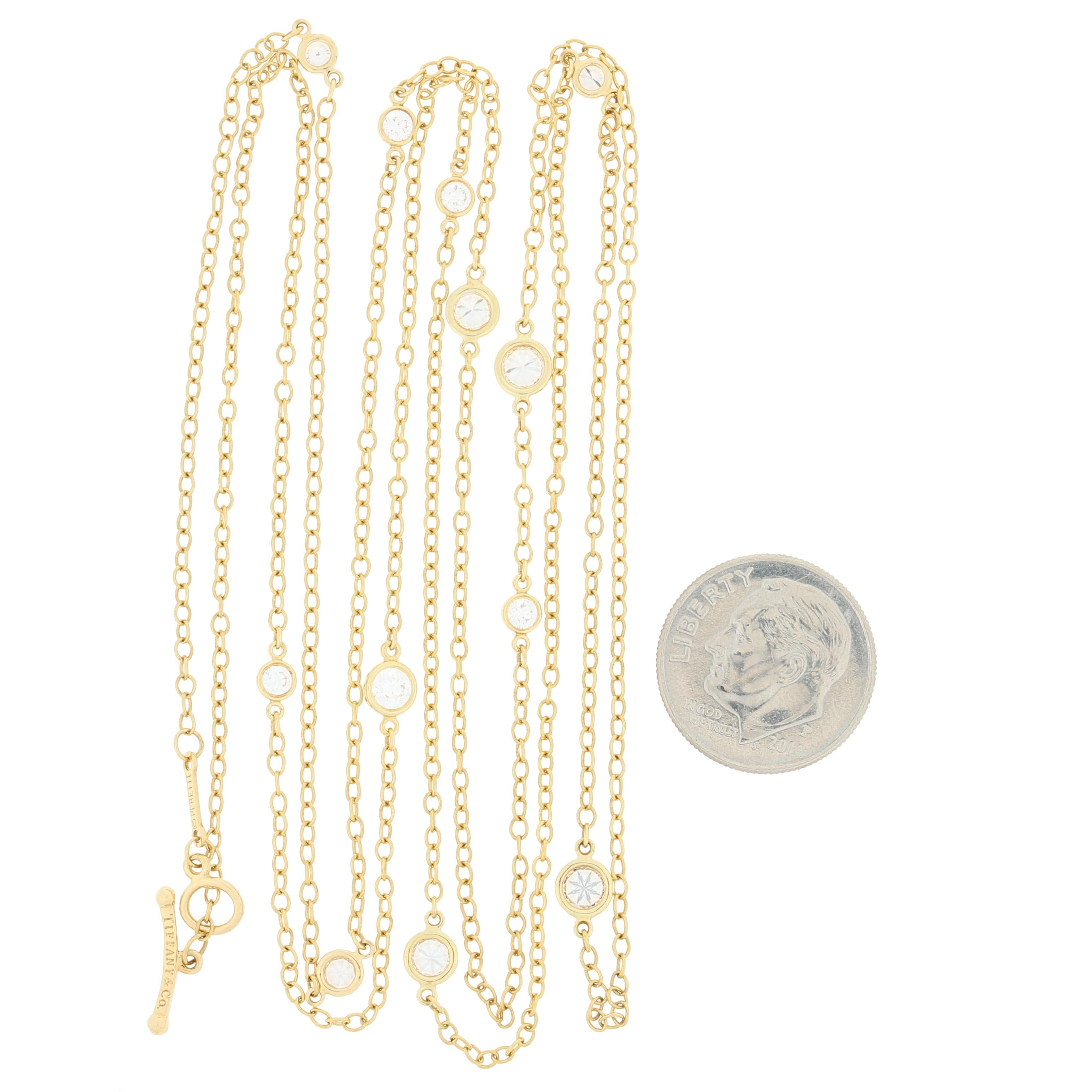 Women's Tiffany & Co. 1.21ctw Round Cut Diamond Elsa Peretti Sprinkles Necklace 18K Gold