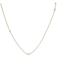 Tiffany & Co. 1.21ctw Round Cut Diamond Elsa Peretti Sprinkles Necklace 18K Gold