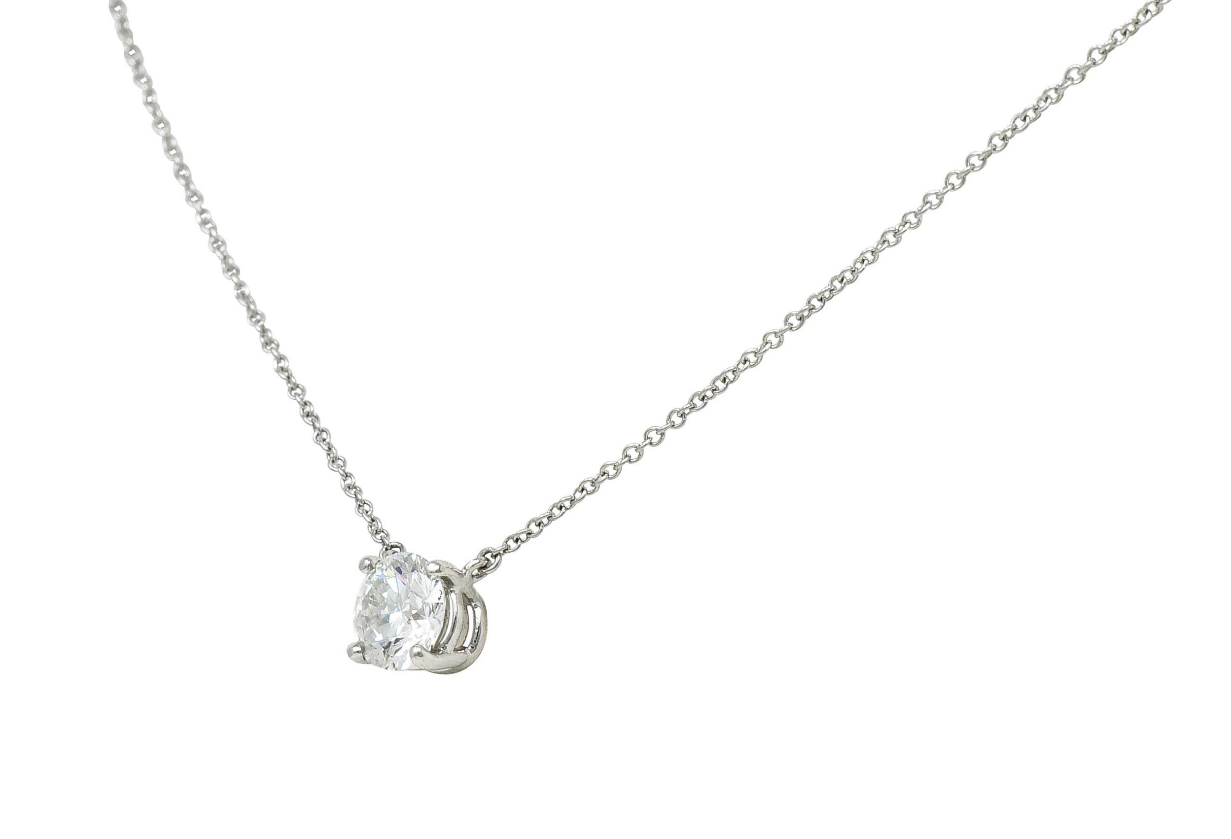 tiffany solitaire diamond necklace