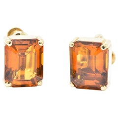 Tiffany & Co. 12.25 Carat Citrine 18 Karat Yellow Gold Retro Screw Back Earrings