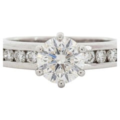 Bague de fiançailles Tiffany & Co. en platine, sertie d'un diamant de 1,24 carat, F VVS1, taille 4,75