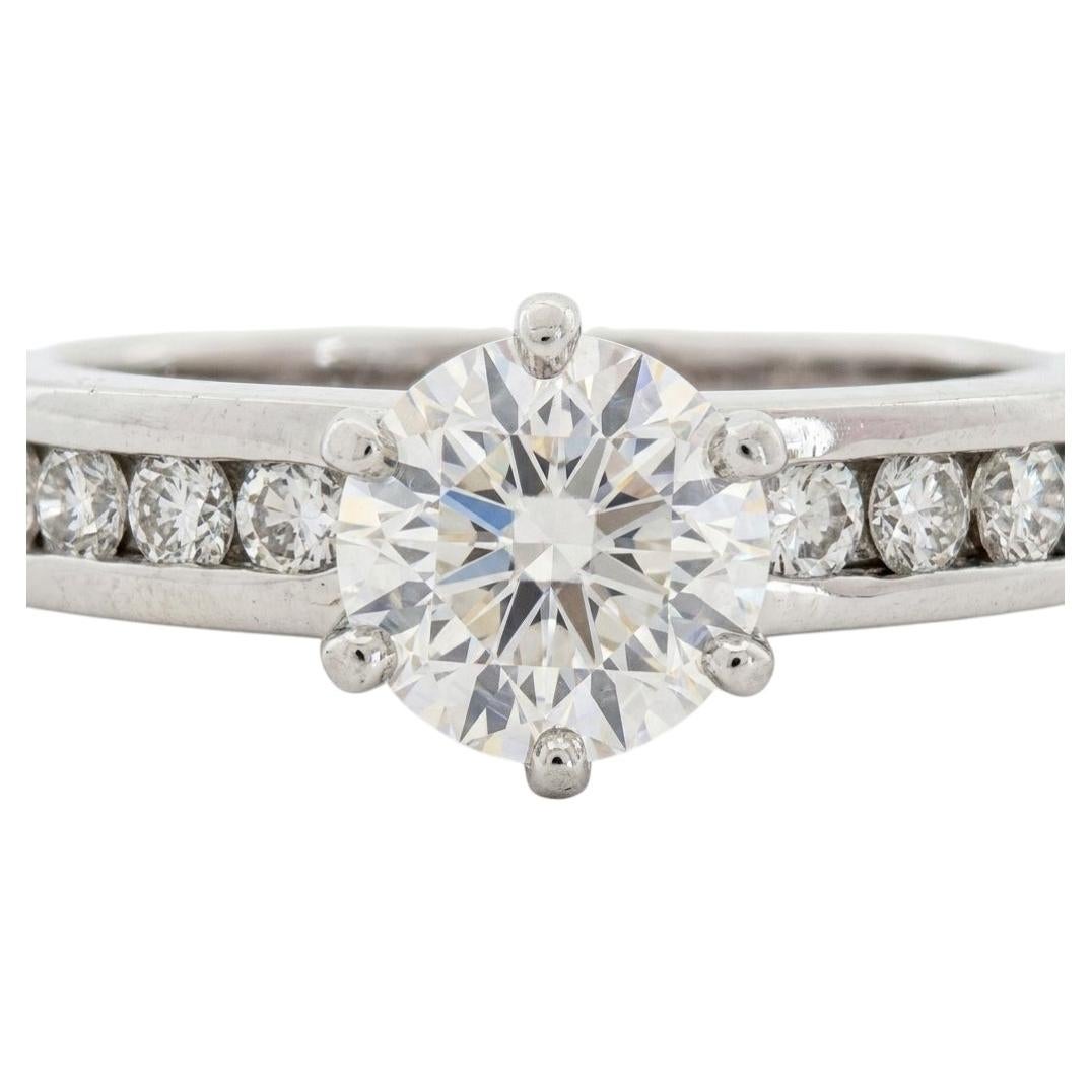 Tiffany & Co. 1.24 Carat F VVS1 Diamond Platinum Engagement Ring Size 4.75