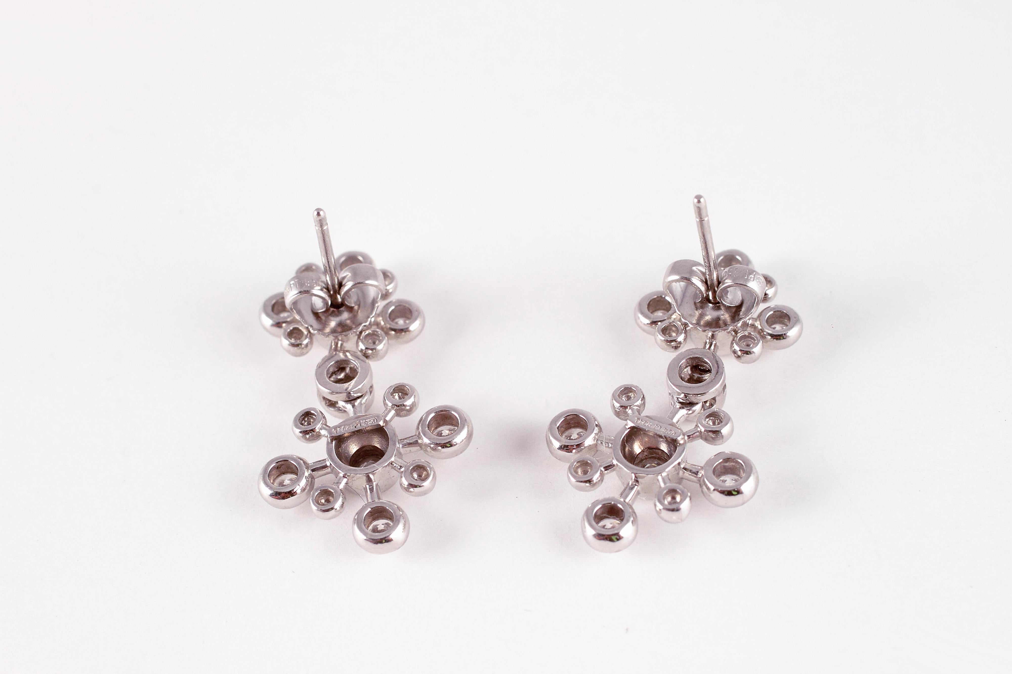 Snowflake-Ohrringe aus Platin mit 1,25 Karat Diamanten von Tiffany & Co. für Damen oder Herren im Angebot