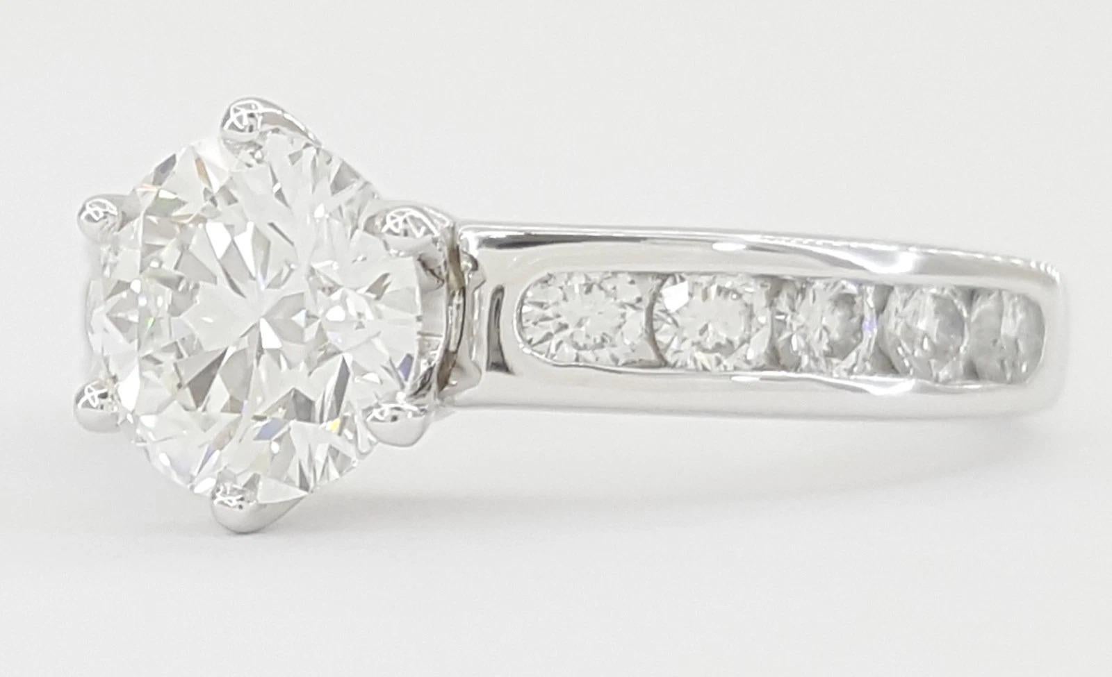 Modern Tiffany & Co. 1.25 Carat Platinum Channel-Set Diamond Engagement Ring For Sale